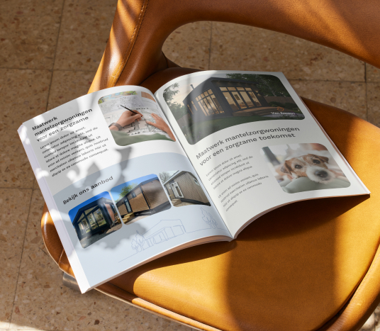 Van Emous brochure op een stoel